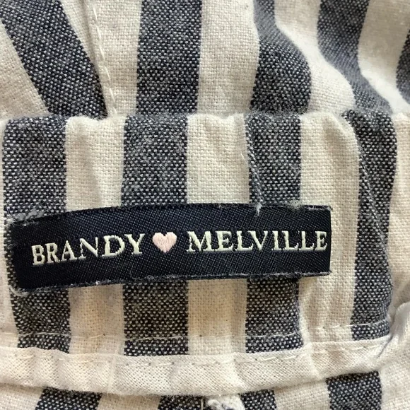 Brandy Melville Striped Cotton Stretch Crop Pants 24”x25” - Picture 9 of 11